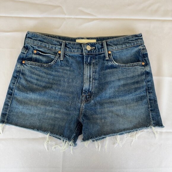 Mother Superior The Dutchie Short Fray Blue Denim Cutoff Shorts Size 28 - Picture 2 of 14